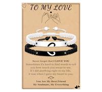 Bracelets assortis pour couples, cadeaux pour nouvelle relation, cadeau délicat pour couple, bracelets longue distance avec cœur, cadeaux romantiques réglables pour elle, lui, bijoux de mariage