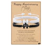 Bracelets assortis pour couples, cadeaux pour nouvelle relation, cadeau délicat pour couple, bracelets longue distance avec cœur, cadeaux romantiques réglables pour elle, lui, bijoux de mariage