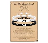 Bracelets assortis pour couples, cadeaux pour nouvelle relation, cadeau délicat pour couple, bracelets longue distance avec cœur, cadeaux romantiques réglables pour elle, lui, bijoux de mariage