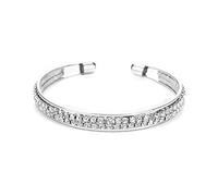 Bracelets avec bracelet en zircon blanc plaqué argent avec diamants bracelet mi-ouvert avec pendentifs Bracelets en acier inoxydable pour filles, cadeau de Noël pour femmes x1 pièce élégante