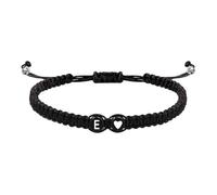 Bracelets avec cœur initial, Bracelets avec initiale tressée pour homme - Bracelet tressé avec 26 lettres design coeur - Cordon tressé fait main, pendentif initial de 26, riferimento alla