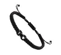 Bracelets avec cœur initial, Bracelets avec initiale tressée pour homme - Bracelet tressé avec 26 lettres design coeur - Cordon tressé fait main, pendentif initial de 26, riferimento alla