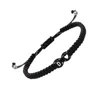 Bracelets avec cœur initial, Bracelets avec initiale tressée pour homme - Bracelet tressé avec 26 lettres design coeur - Cordon tressé fait main, pendentif initial de 26, riferimento alla