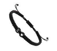 Bracelets avec initiales tressées pour homme, bracelet à breloques initiales - Bracelets pour couples avec design coeur - Bracelet initial pour homme réglable 26 lettres, bracelet cor,