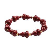 Bracelets，Beaded Bracelets Bracelet de gourde de cinabre Bracelet de longévité de richesse Feng Shui Bracelet de cristal de talisman fort contre le mal Bracelet d'amulette vintage prospérité bonne for