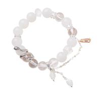 Bracelets，Beaded Bracelets Bracelet de richesse Feng Shui Bracelet en fluorite de jade blanc Charme de serpent élégant Bracelet animal du zodiaque for 2025 Équilibre des chakras Bracelet MultiGem Médi