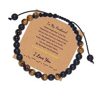Bracelets Bijoux 6 mm Pierre Naturelle Code Morse réglable tissé à Mon Incroyable Petit ami pour Lui et Elle Bracelet élastique Excellent Cadeau pour Femme - 20 cm