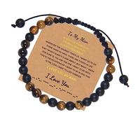 Bracelets Bijoux 6 mm Pierre Naturelle Code Morse réglable tissé à Mon Incroyable Petit ami pour Lui et Elle Bracelet élastique Excellent Cadeau pour Femme - 20 cm