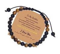 Bracelets Bijoux 6 mm Pierre Naturelle Code Morse réglable tissé à Mon Incroyable Petit ami pour Lui et Elle Bracelet élastique Excellent Cadeau pour Femme - 20 cm