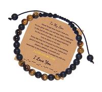 Bracelets Bijoux 6 mm Pierre Naturelle Code Morse réglable tissé à Mon Incroyable Petit ami pour Lui et Elle Bracelet élastique Excellent Cadeau pour Femme - 20 cm