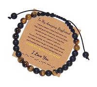 Bracelets Bijoux 6 mm Pierre Naturelle Code Morse réglable tissé à Mon Incroyable Petit ami pour Lui et Elle Bracelet élastique Excellent Cadeau pour Femme - 20 cm
