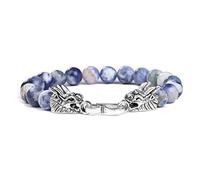 Bracelets, Bracelet en cristal, bracelet en cristal de 8 mm, bracelet en pierre de sodalite, bracelet chakra tête de dragon, pierre précieuse Reiki Yoga, bijoux porte-bonheur for hommes, femmes, adole