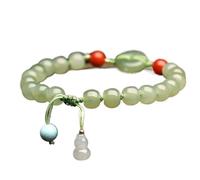 Bracelets ， Bracelets perlées Bracelet de richesse Feng Shui guérison Crystal Jadeite 7a Hétien Bracelet Soft Jade Dew Moss Green Gemstone Fifth Floor/Groud Harmony Buckle Coins anciens Charme