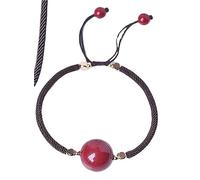 Bracelets Bracelets réglables for Femmes Hommes Bracelet cinabre Naturel Talisman Pierre Porte-Bonheur Bracelet Collier Chakra Cristal Perlé