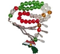 Bracelets Chapelet 33 Perles, Bracelets De Prière Musulmane avec Pendentif Drapeau Carte du Kurdistan, Style Ethnique, Bijoux Religieux, Cadeau