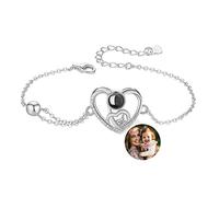 Bracelets coeur personnalisés avec image à l'intérieur de projection bracelets avec photo je t'aime bracelet commémoratif cadeau pour les femmes Saint-Valentin jour des mères d'anniversaire,Style 13