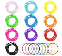 Bracelets colorés en gelée fluo style années 80 - Style rétro rock pop star arc-en-ciel Diva Disco Jelly Neon Gel - Bracelets extensibles, 18 cm, Silicone