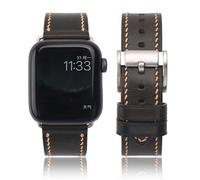 Bracelets compatibles avec Apple Watch, bracelets de montre remplaçables en cuir véritable 38 mm/40 mm/41 mm, 42 mm/44 mm/45 mm, bracelet pour iWatch Series SE 1 2 3 4 5 6 7, bracelet de montre pour homme et femme, marron (41 mm/40 mm/38 mm, boucle gris-noir-argent)