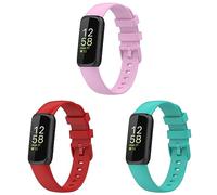 Bracelets compatibles avec Fitbit Inspire 3, lot de 3 bracelets réglables en silicone pour traqueur d'activité Fitbit Inspire 3, Métal