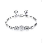 Bracelets coulissants réglables pour femmes, bijoux, bracelets de décoration de mode pour femme, argent massif élégant pour femme, bracelet de boule givré créatif en argent, amitié pour anniversaire