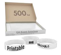 Bracelets d’admission GA Event Solutions en Tyvek, 500 pièces, blanc
