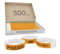 Bracelets d’admission GA Event Solutions en Tyvek, 500 pièces, orange