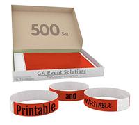 Bracelets d’admission GA Event Solutions en Tyvek, 500 pièces, rouge