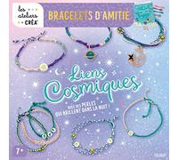 Fleurus - Bracelets d'amitié Liens cosmiques - phosphorescentes et dorées, breloques lune/planète