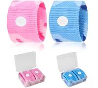 Bracelets d'Acupression Anti Nausées 2 Pièces avec Boîte, Rose Camouflage & Bleu Ciel, Bracelet Mal des Transports, Soulagement Physique pour Voiture Bateau Grossesse