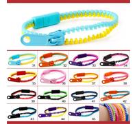 Bracelets D'amitié À Fermeture Éclair 7.5 Pouces, Ensemble De Jouets Sensoriels En Vrac, Couleurs Fluo, Kit D'anniversaire, Cadeaux De Fête Pour K, 12 Pièces