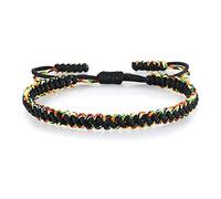 Bracelets d'amitié bouddhistes tibétains vintage faits à la main, en fil tissé noir et coloré
