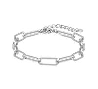 Bracelets d'argent pour les femmes, Pièce d'argent platé délicatement empilable tendance imperméable gros long clip à papier Bracelets de chaîne ovale Cadeaux de bijoux du corps pour les femmes