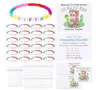 Bracelets De Bienvenue Pour La Rentrée Scolaire 25 Pièces De Bijoux | Bracelets à perles motivationnels Pour enfant garçon fille femme homme maison intérieur et maternelle présc