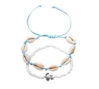 Bracelets de cheville bohèmes à une seule couche pour femmes, pendentif tortue de sable conque, chaînes de pied, perles en pierre turquoise, bracelet de plage à breloques