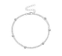 Bracelets de cheville superposés pour femmes - Chaîne de perles en alliage - Tendance féminine - Double géométrique - Plage - Boho - Pour femme, taille unique, Métal