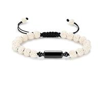 Bracelets de crémation cylindrique pour cendres - Bracelet urne pour hommes et femmes - En acier inoxydable - Corde tressée - Bijoux commémoratifs, 1.57, No Gemstone