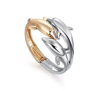 Bracelets de dauphins pour femme plaqué or 18 carats et argent mignons bracelets de dauphin pour filles bracelet ouvert de la faune marine bracelet manchette animal bijoux élégants pour dames