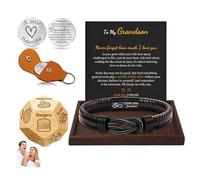 Bracelets de fête des pères cadeaux pour homme qui ont tout ce que je t'aime cadeaux pour lui, bracelets en cuir pour homme, dés de nourriture, jeton de poche, keyachin, rendez-vous, nuit, panier