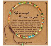 Bracelets de guérison pour femmes : bracelets inspirants en pierre naturelle bon cadeau de rétablissement cadeau spirituel, bracelet : la vie est dure, mais vous l'êtes aussi