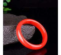Bracelets De Jade, Bijoux Bonne Chance Énergie Simple Minimaliste Lisse Pierres Précieuses Empilables Teints Rouge Bracelet De Jade pour Femme Fille Chance Amulette S,58mm