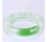 Bracelets de Jade pour Femmes, de en Jade à Fleurs flottantes Vert Vert Clair, de Jade de Chinois, Apporter Bonne Chance, Bijoux Chinois Feng Shui, 56-62 mm, 62 mm