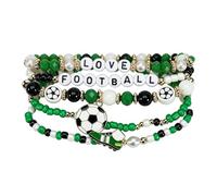 Bracelets de jeu avec perles, bracelets de football, breloques unisexes de taille compacte pour esprit d'équipe, design de bijoux de sport, équipe de joueur d'entraîneur de fans, célébration