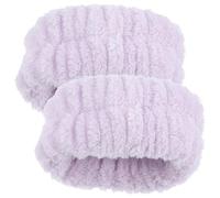 Bracelets de Lavage du Visage Pourpre Chic en Flanelle, 2 Pièces | Bords Duveteux, Léger et Réutilisable, Canalise L’eau, Garde les Manches Sèches, pour Ménage et Soin