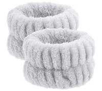 Bracelets de Lavage Visage en Flanelle, Lot de 2, Confortables | Protègent le Poignet, Gardent L’évier Propre, Retiennent les Cheveux, Légers, Ronds, pour Spa et Soin