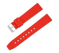 Bracelets de montre de rechange en caoutchouc for femmes et hommes, en silicone avec boucle en acier inoxydable, 18 mm et 20 mm(Red,26mm)