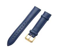 Bracelets de montre en cuir 12mm-22mm, montre universelle, boucle papillon, bracelet à boucle en acier, Bleu doré, 22mm