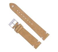 Bracelets de montre en cuir suédé faits à la main 18/20mm pour hommes/femmes daim marron 7 couleurs disponibles bracelet de montre à dégagement rapide, Beige, 20 mm