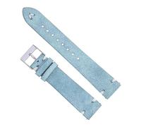 Bracelets de montre en cuir suédé faits à la main 18/20mm pour hommes/femmes daim marron 7 couleurs disponibles bracelet de montre à dégagement rapide, Bleu, 20 mm