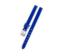 Bracelets de montre en cuir véritable coloré pour femmes de 8mm boucle ardillon en cuir verni respectueux de la peau montre bracelet accessoires de décoration, Bleu, 8mm