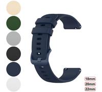 Bracelets de montre en silicone bleu marine, fermeture rapide, étanche, caoutchouc souple, bracelet de remplacement avec boucle métallique pour femmes et hommes, 18mm